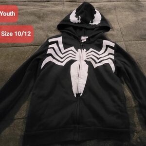 Youth Black and White Venom Jacket Hoodie Size 10/12